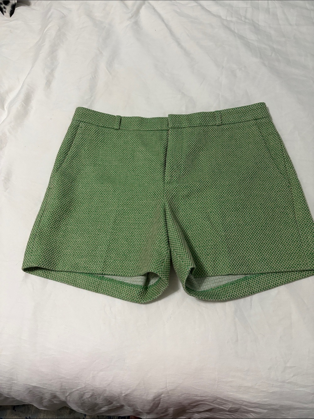 Banana Republic Green Textured High-Rise Shorts